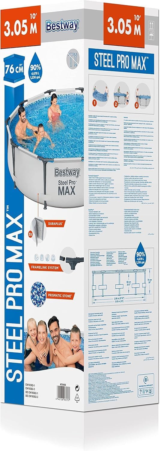 Bestway 56406 Piscine Hors Sol Steel Pro Max™ Diamètre 305 X 76 cm