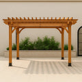 Pergola d'extérieur 366 x 305 x 241 cm brun bois de cèdre