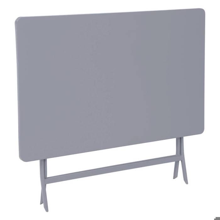 Table de jardin pliante carrée "Greensboro" pétrole 2 places en acier traité époxy - Hespéride
