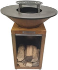 Brasero Acier corten Rond - 75 cm, 12 Personnes, Jardin et extérieur/Barbecues et planchas/Braseros