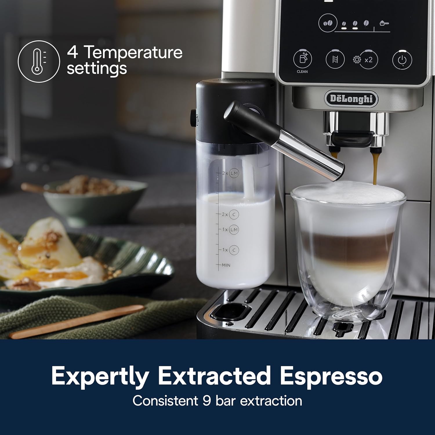 De'Longhi Magnifica Start Automatic Espresso Machine with Manual Milk Frother & Built in Grinder - 3 One-Touch Recipes, Easy-to-Clean, Home Barista Coffee Maker for Lattes, Cappuccino, Iced Coffee