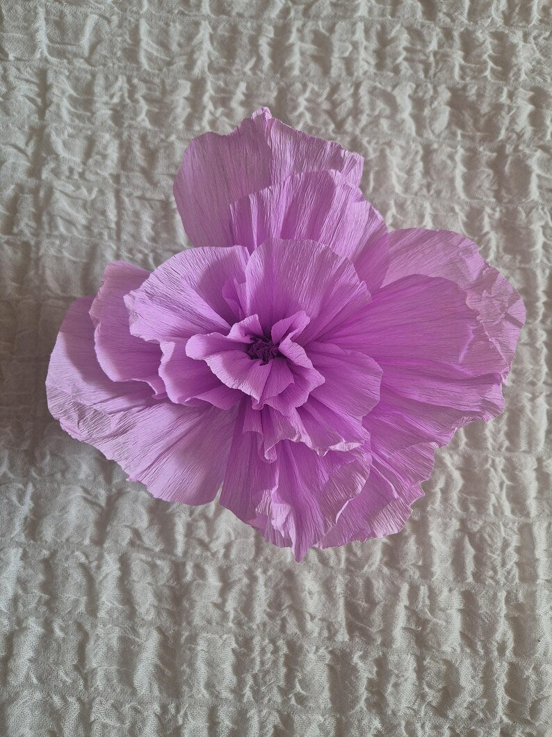 Decoraciones de pared de papel crepé con diseño de peonías, juego de 8, para bodas.