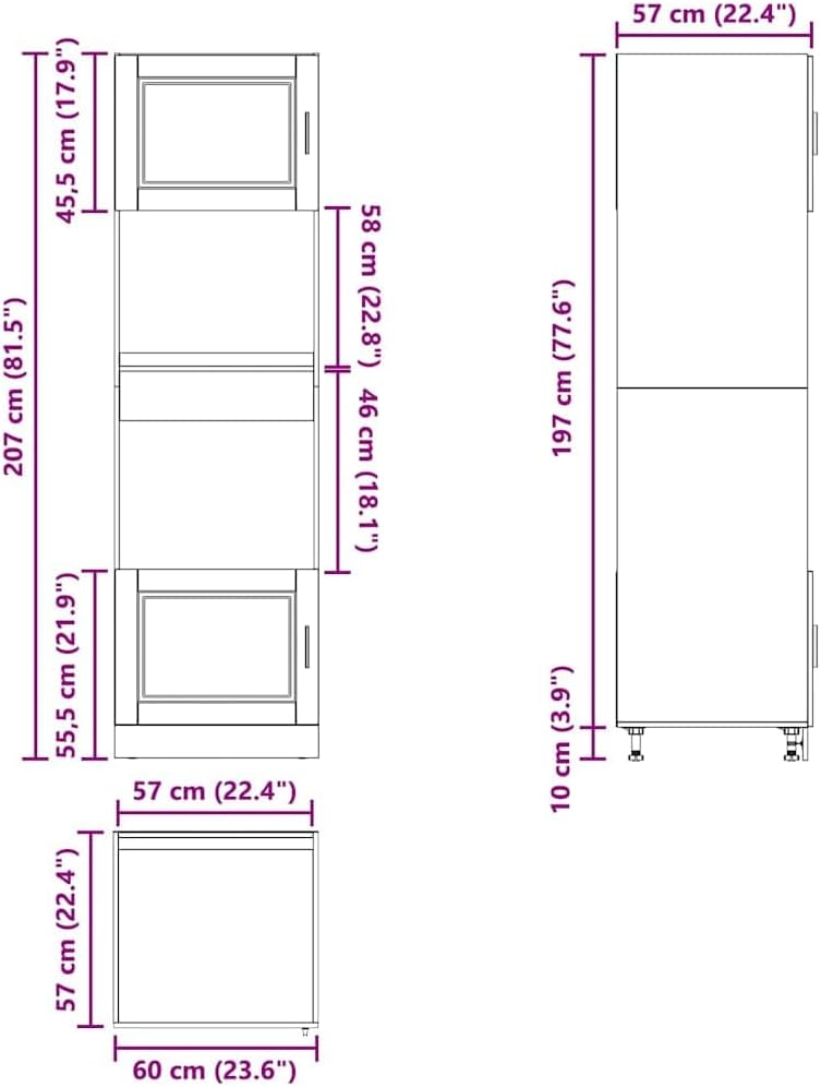 vidaXL Armoires de Four 2 pcs Porto Blanc Bois d'ingénierie, unité de Four, Armoire de Four de Cuisine, unité de Base de Four