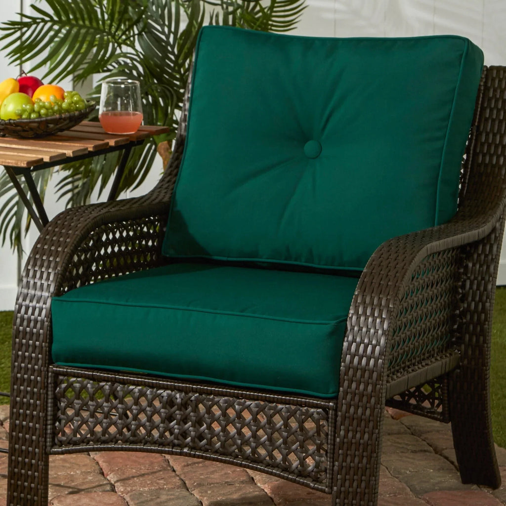 Ensemble de deux coussins d'extérieur haut de gamme Sunbrella pour assise profonde