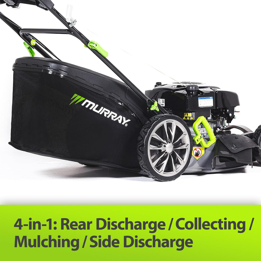 Murray Tondeuse Gazon Thermique EQ2-700X - Tondeuse à Gazon Essence Autotractée 4 en 1, 56cm - Bac à Gazon 75L pour Petites et Moyennes Pelouses - Tondeuse Thermique avec Moteur Briggs & Stratton