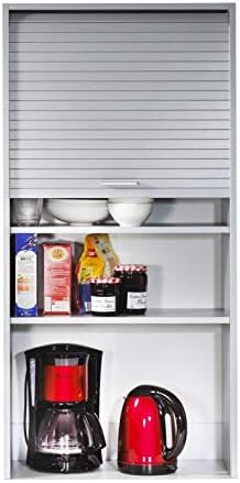 SIMMOB Meuble Haut de Cuisine Imitation Alu 3 Etagères 60 x 123,6 x 35 cm