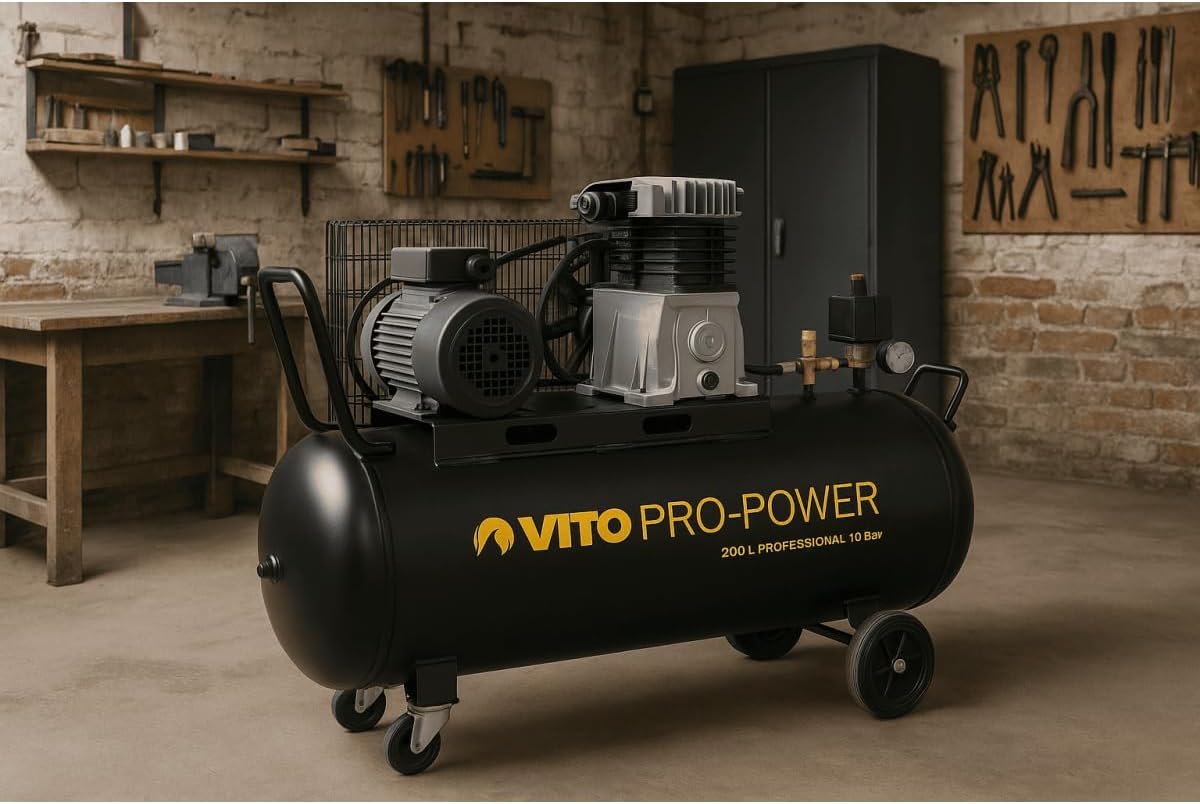 VITO - Compresseur à Courroie 200L 10 bar 4 CV 3 kW professionnel 2800 Tr/min AIR 400 L/min