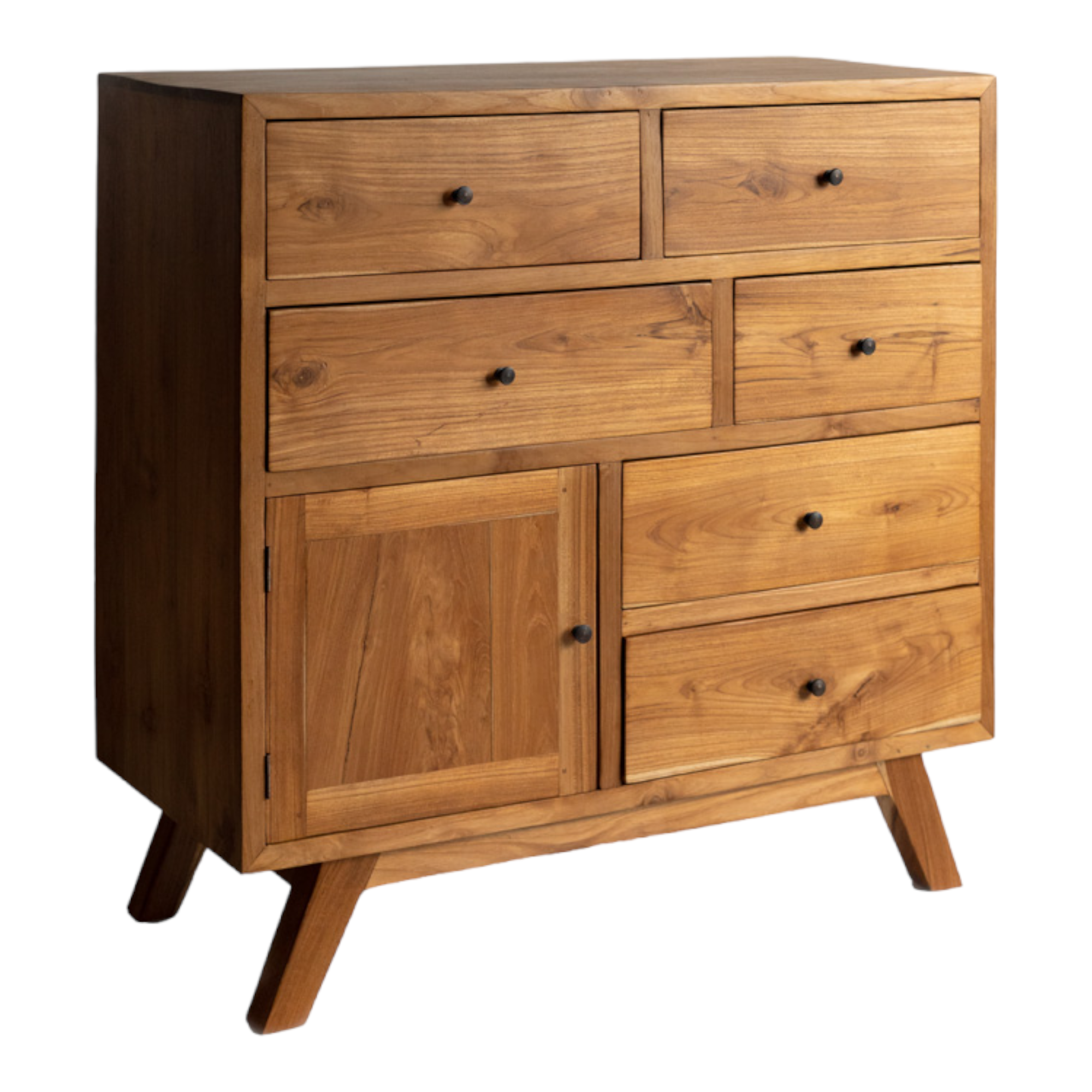 Bronia Solid Teak Wood Chest Of 7 Drawers