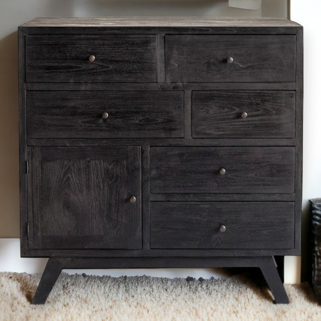 Bronia Solid Teak Wood Chest Of 7 Drawers