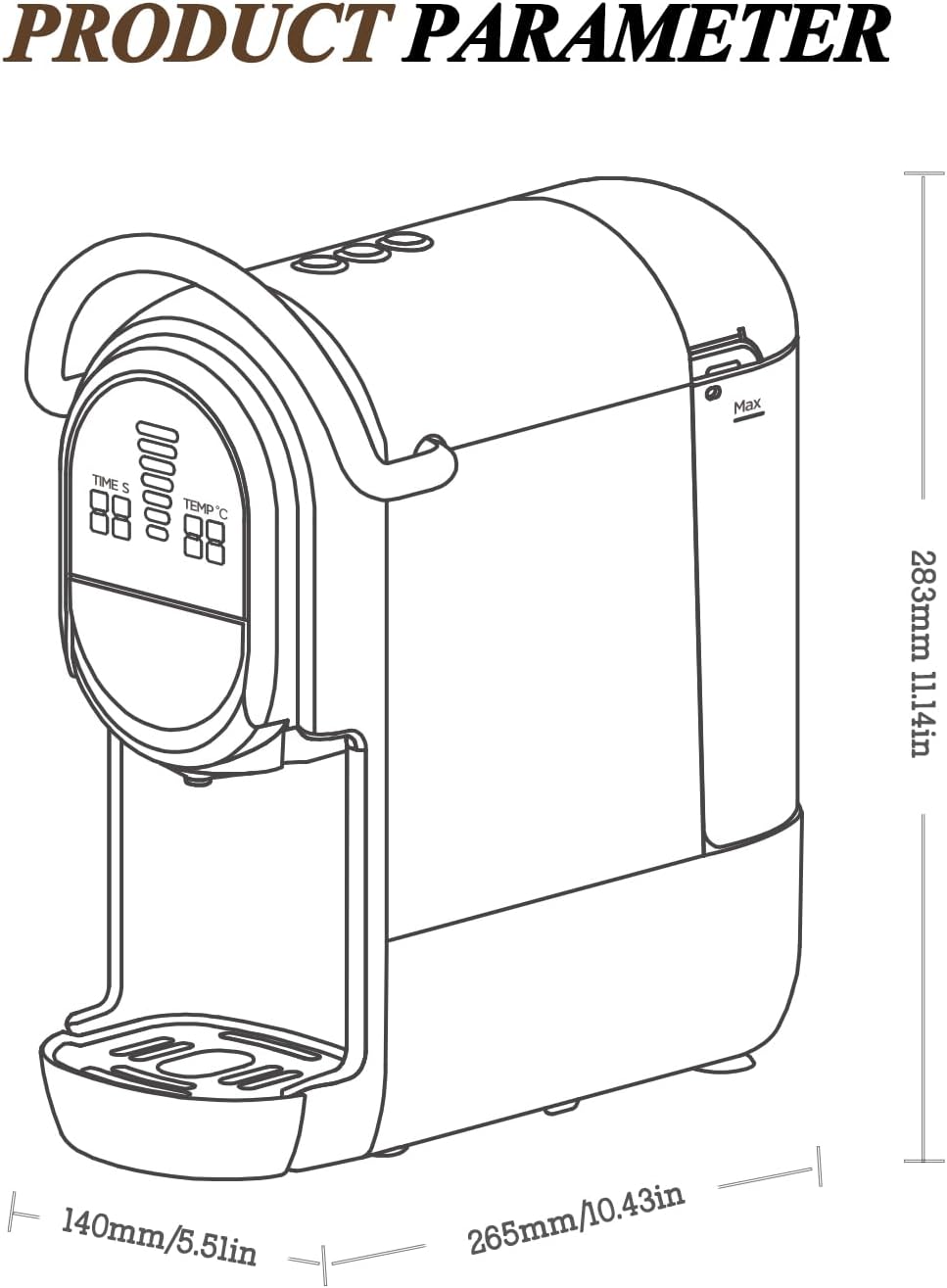 Cafelffe Machine à café automatique, cafetière à capsules 4 en 1 avec température réglable et 7 temps d'infusion préréglés, machine à expresso 19 bars pour NES/DG/ESE/café moulu, noir