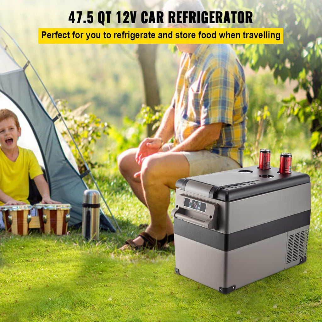 VEVOR Réfrigérateur Portable à Compression 45 L,Réfrigérateur de Voiture 693 x 345 x 456 mm，Mini Frigo Glacière Électrique 60W Réfrigération Rapide Conduite Sécurisée pour Maison/Voiture/Camping
