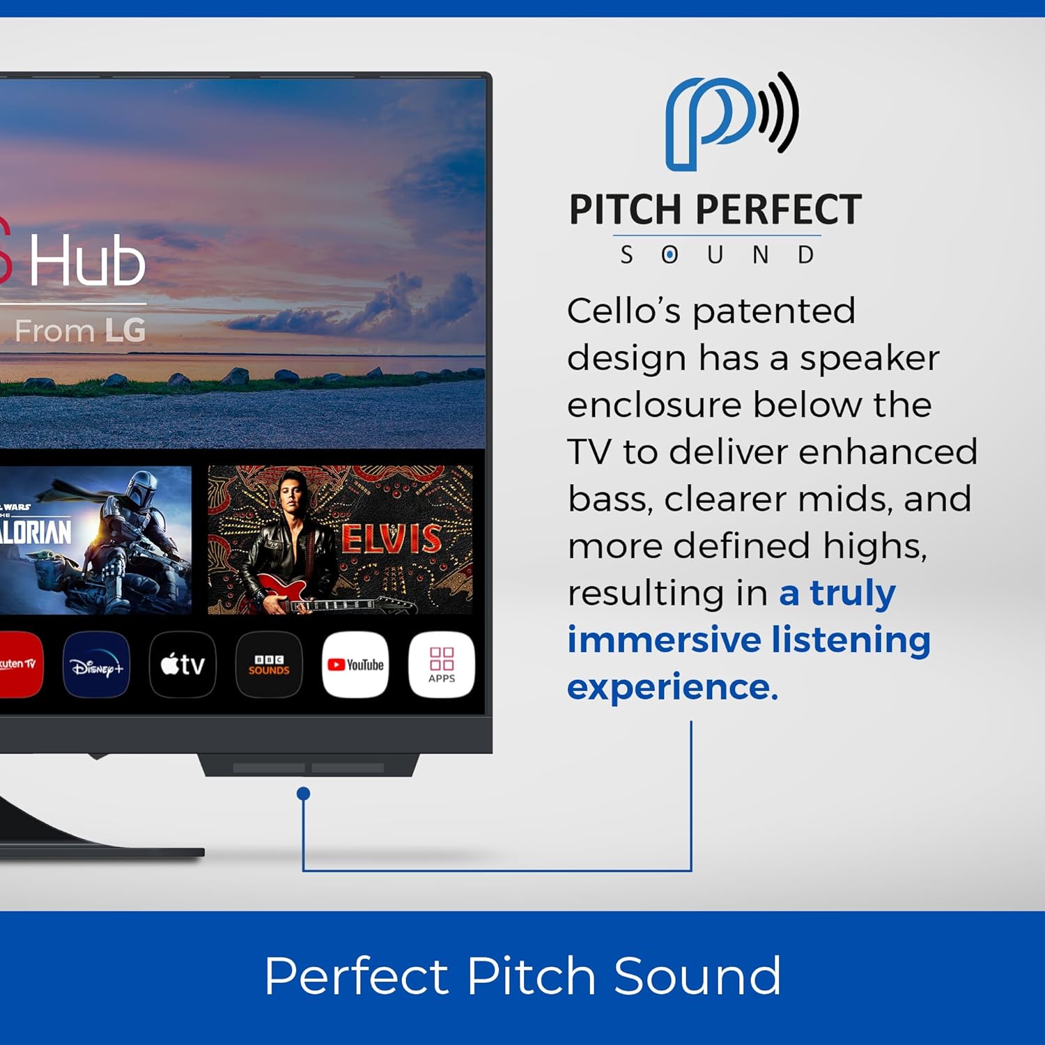 C2224WS Trav 22" Zoll Smart Full HD 12V Camping Reise TV Rahmenlos Triple Tuner Bluetooth WebOS by Pitch Perfect Lautsprecher Wohnmobil LKW Boot [2024]
