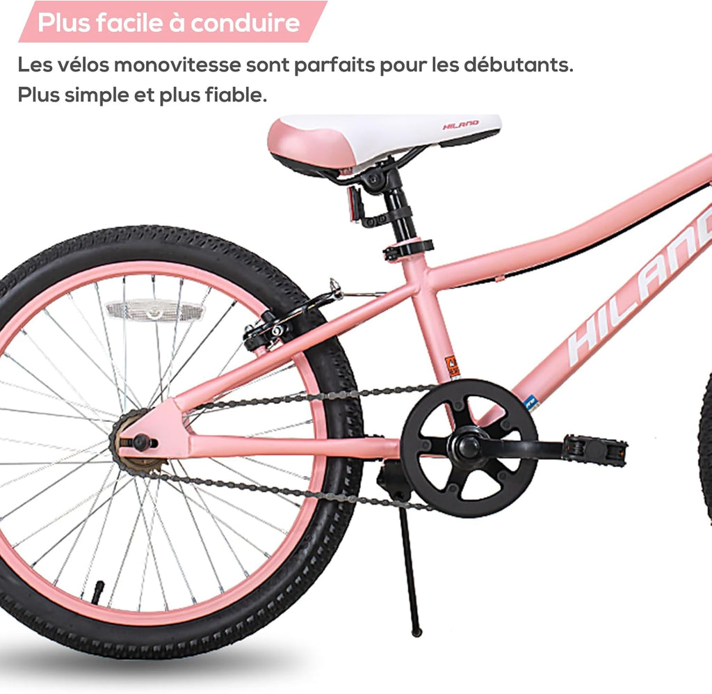 HILAND Climber Vélo VTT Enfant 20 Pouces, pour Garçon et Fille de 6 à 9 Ans, Freins V-Brake, Vélo Enfant