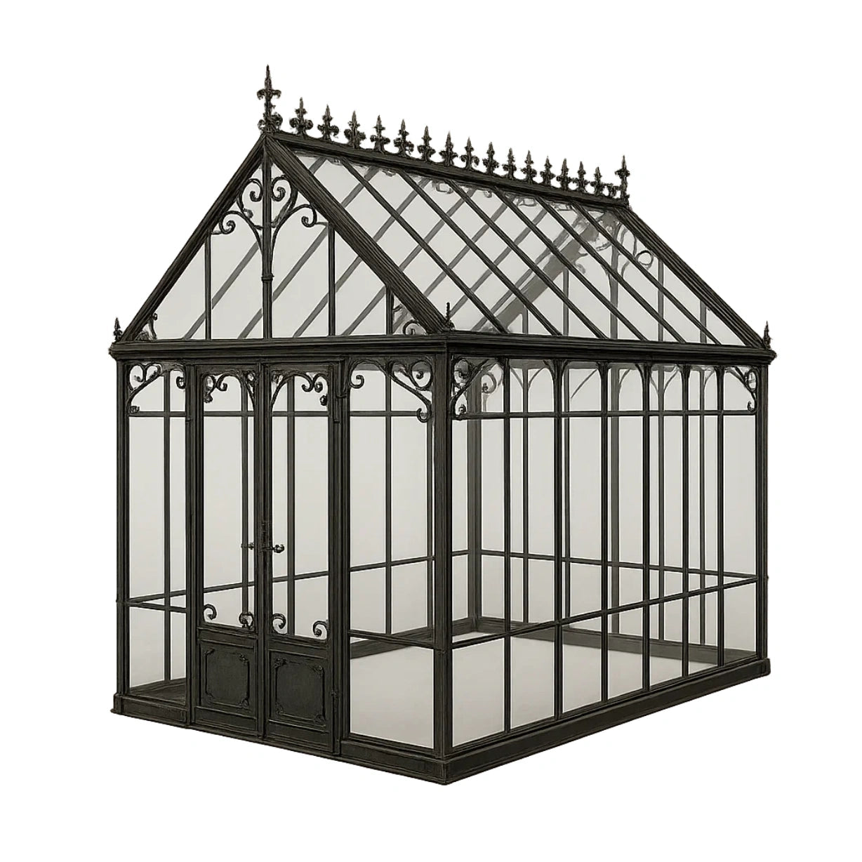 Serre de jardin en métal et verre trempé
