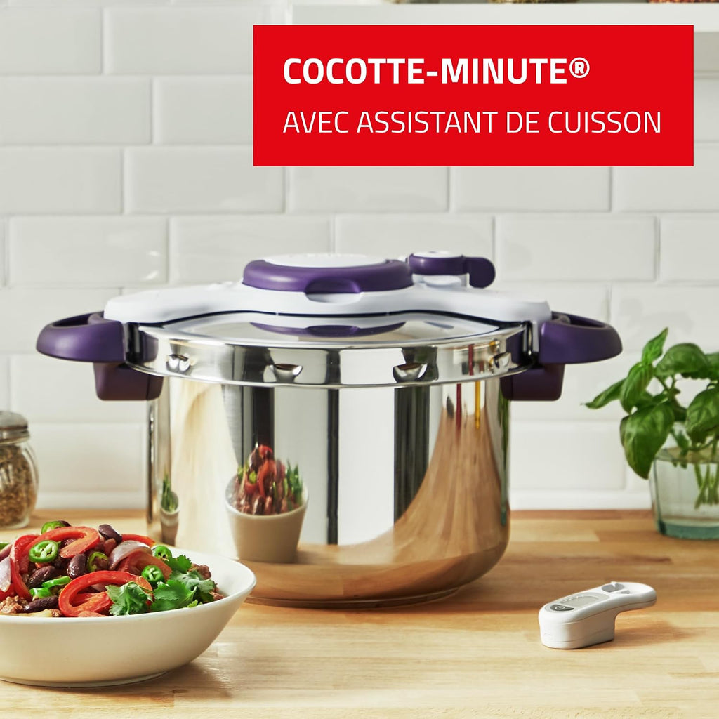 Seb Clipsominut’ Perfect Cocotte-minute 9 L, Autocuiseur induction, Facile à utiliser, Minuteur, Livre 100 recettes inclus, Fabriqué en France, Violet P4624900