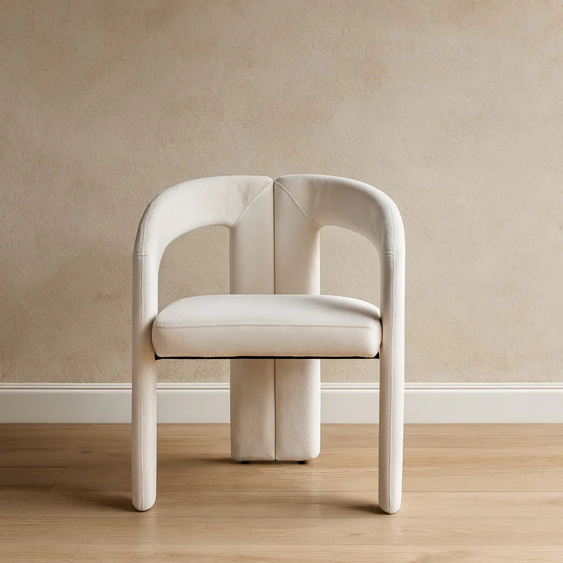 Lot de 2 Chaises Design Onix – Velours Beige, Structure Bois, 58x50x77 cm