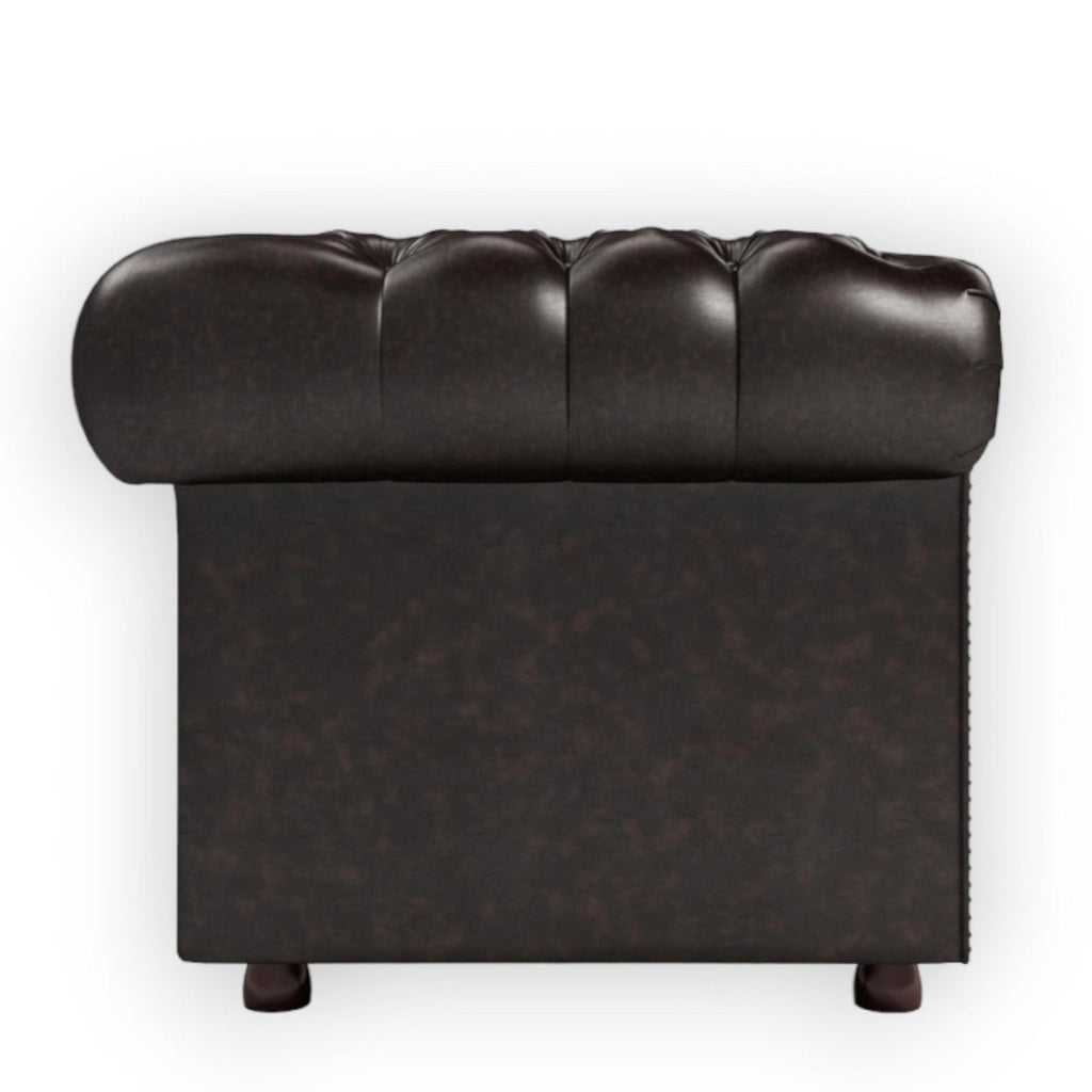 Nismaaya Camryn Traditional Chesterfield 2 Seater Sofas Dark Brown