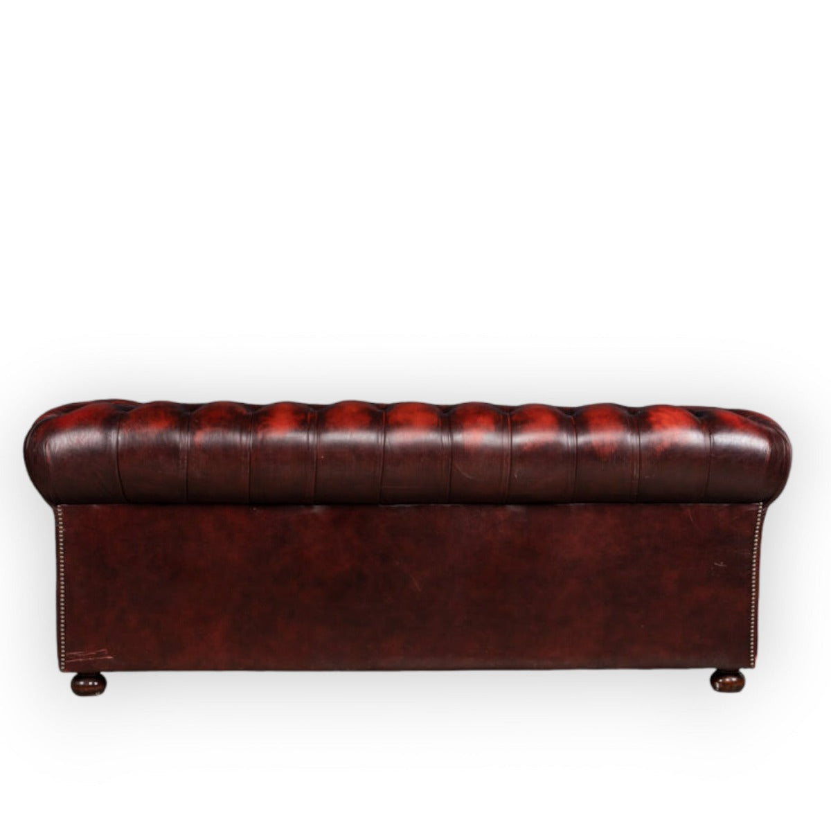 Nismaaya Camira Chesterfield Handmade 3 Seater Antique Light Rust Leather