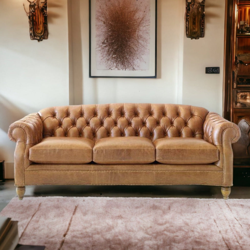 Nismaaya Camisha Chesterfield Handmade 3 Seater Tufted Sofa