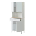 Buffet Meuble Cuisine 4 Portes Tiroir Coloris Blanc Artic Chêne Canadien. Buffet de cuisine