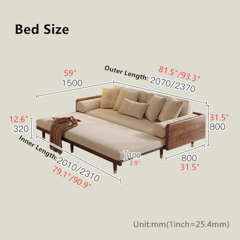 Nismaaya New and Stylish SERENIT Sofa Cum Bed Solid Teak Wood