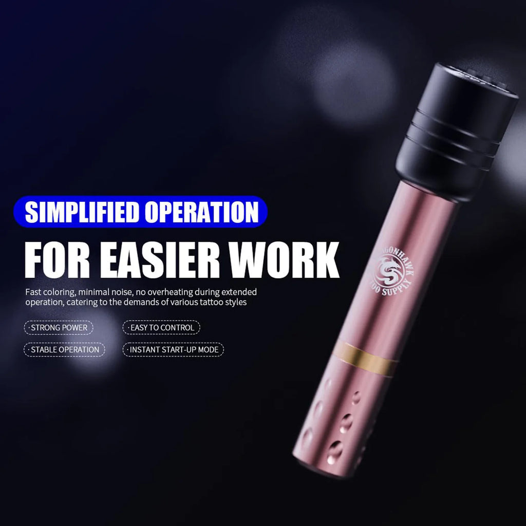 Dragonhawk S6 Pro Pluma de Tatuaje con Kit de Baterías Inalámbricas