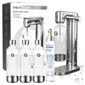 Aquafloow Machine à soda eau pétillante – acier – 3 bouteilles de 0,8 l – cylindre CO₂ inclus - Réglage d'intensité des bulles