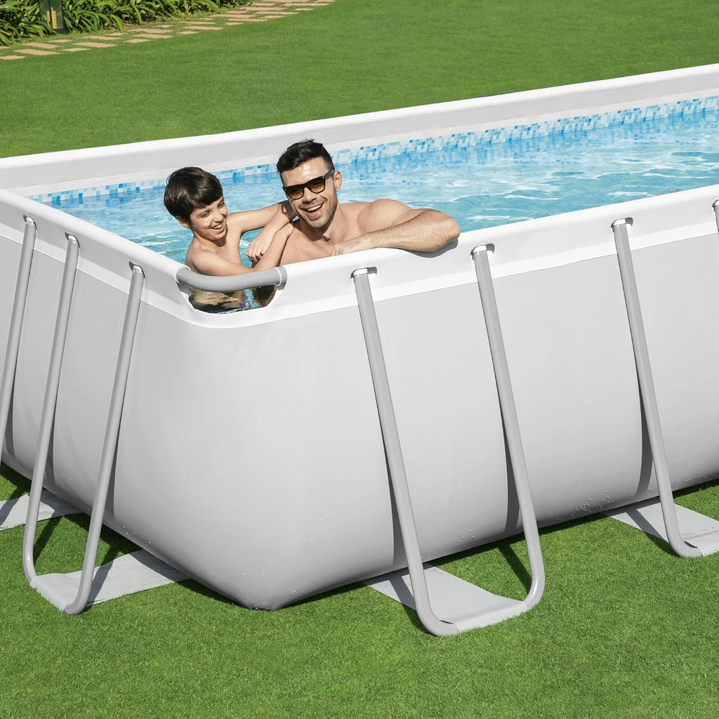 Bestway Ensemble de piscine rectangulaire Power Steel 404x201x100 cm