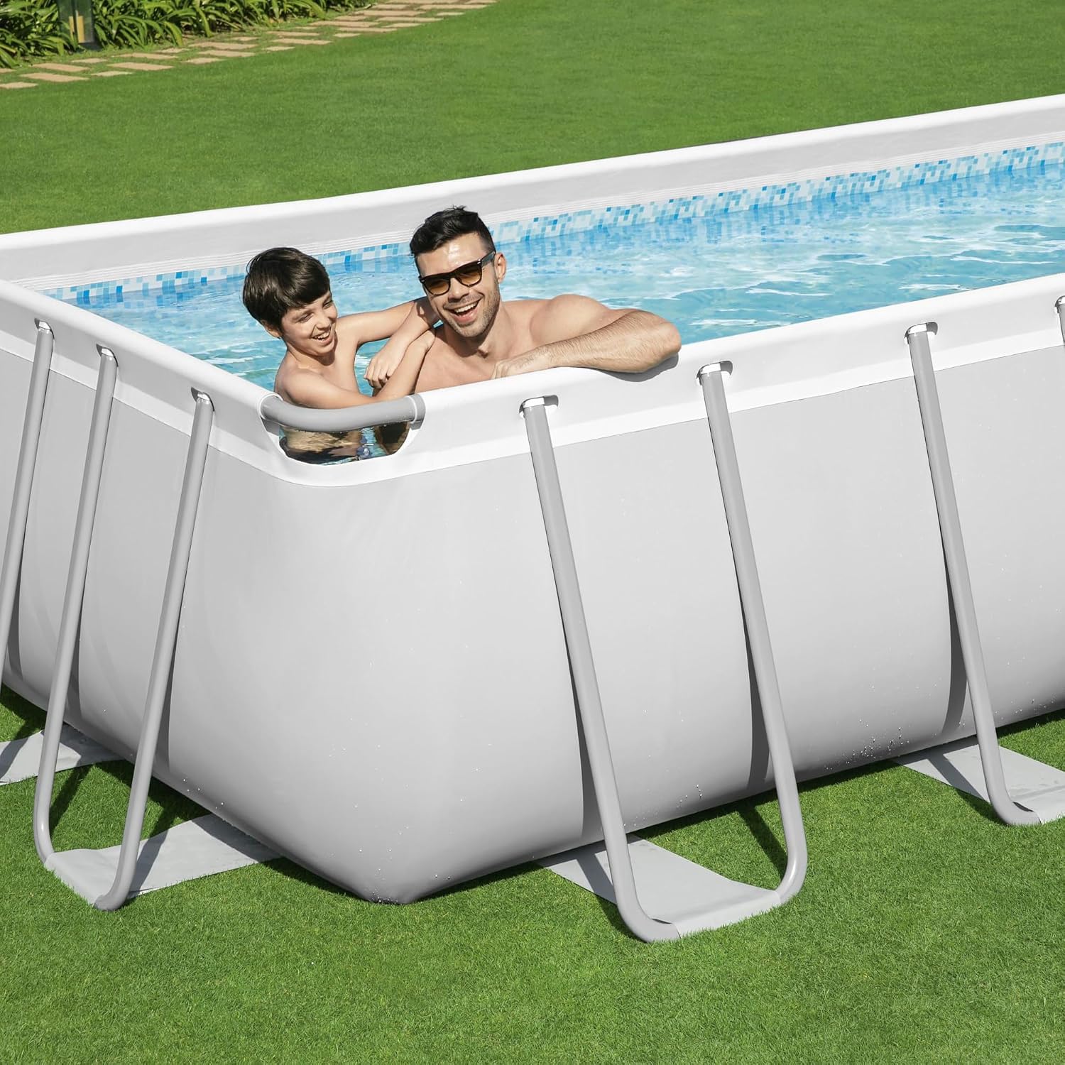 Bestway Ensemble de piscine rectangulaire Power Steel 404x201x100 cm