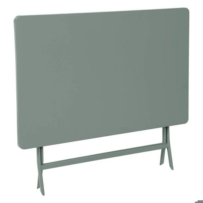 Table de jardin pliante carrée "Greensboro" pétrole 2 places en acier traité époxy - Hespéride