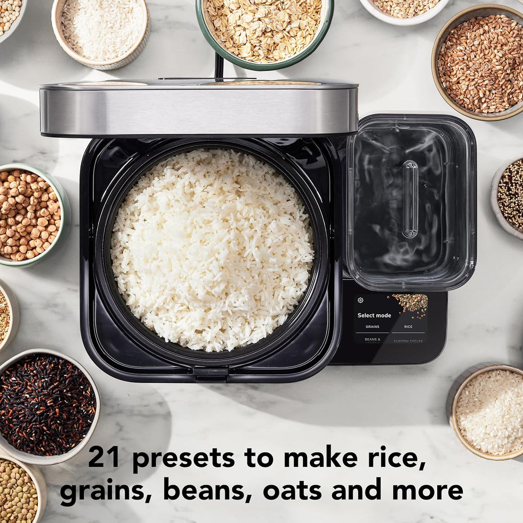 Cocinero de Granos y Arroz KitchenAid de 8 Tazas con Balanza Integrada y Cocción Programada, KGC3155BM