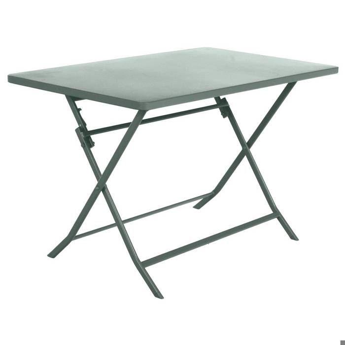 Table de jardin pliante carrée "Greensboro" pétrole 2 places en acier traité époxy - Hespéride