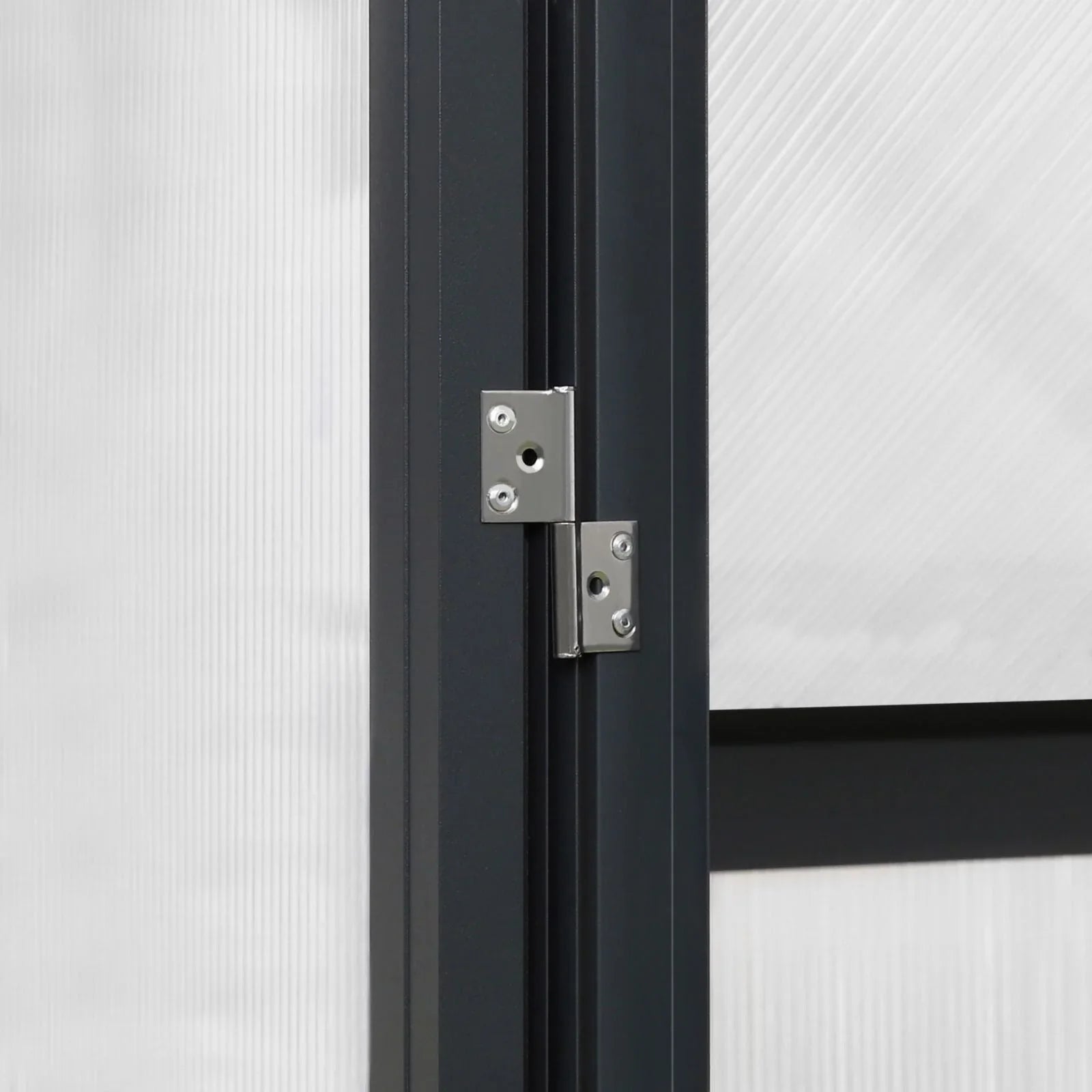Serre de jardin aluminium VEIKOUS avec évent de toit réglable et porte verrouillable Grise