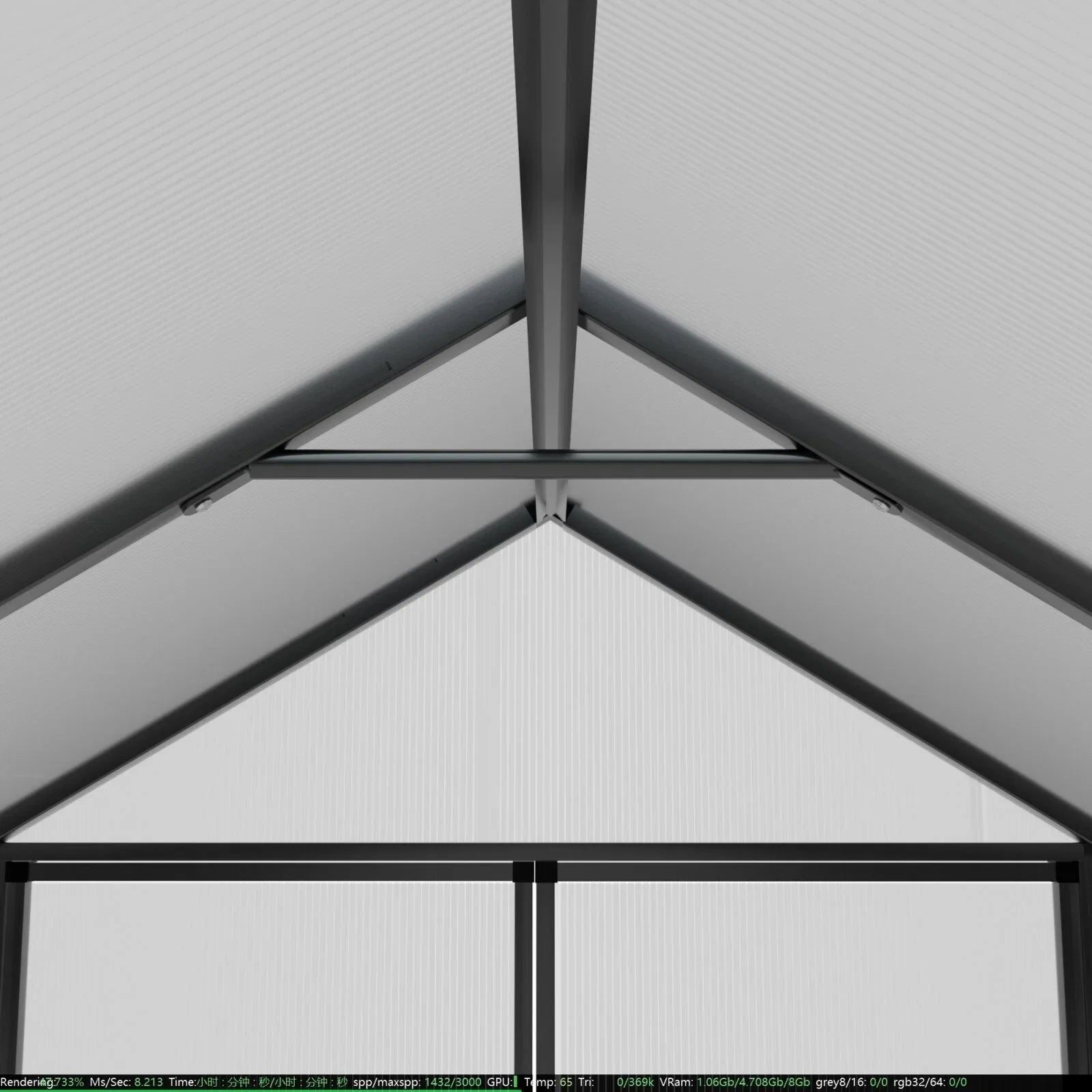 Serre de jardin aluminium VEIKOUS avec évent de toit réglable et porte verrouillable Grise