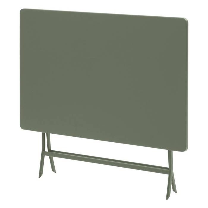 Table de jardin pliante carrée "Greensboro" pétrole 2 places en acier traité époxy - Hespéride