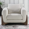 EDER 1 SEATER BOUCLE & WALNUT WOOD SOFA