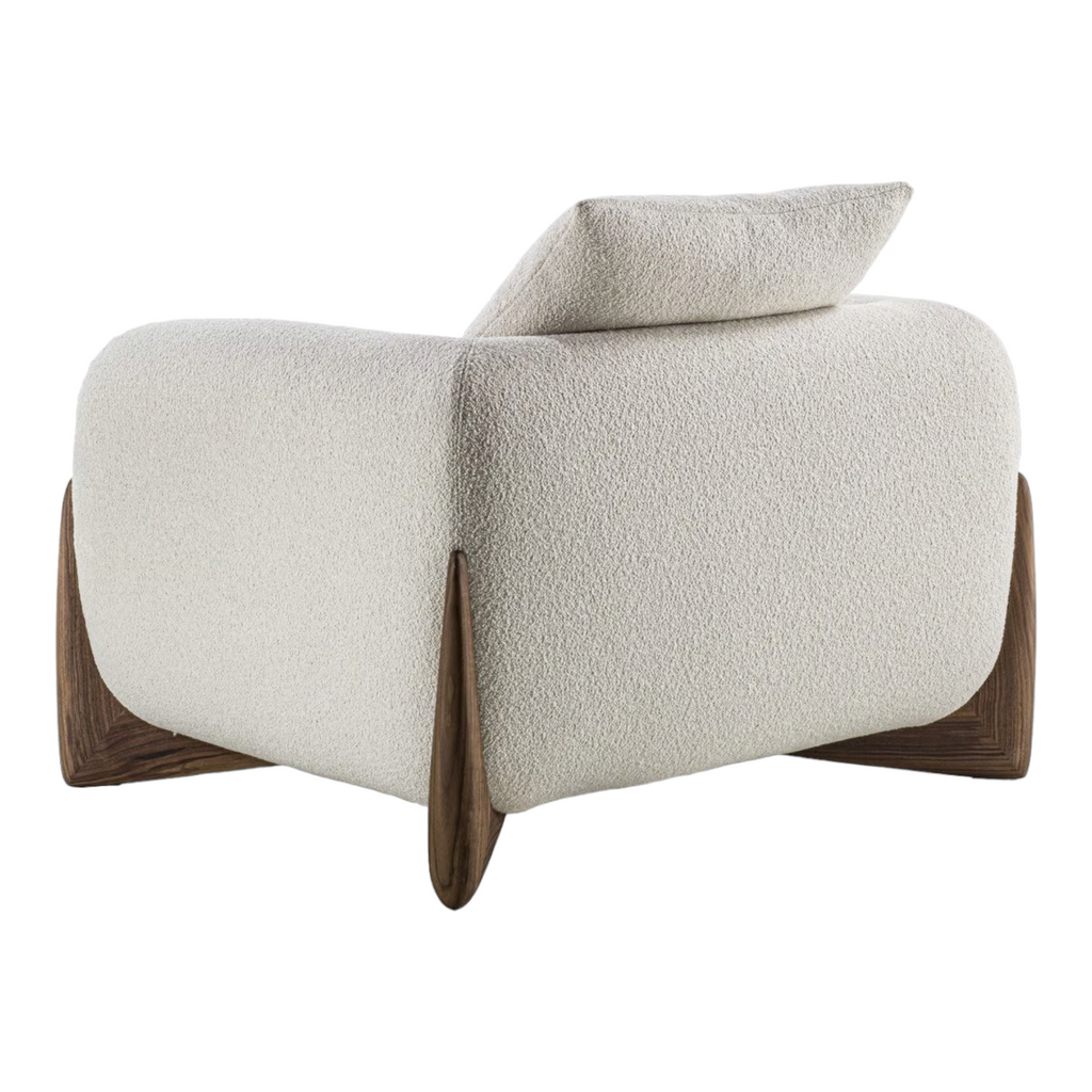 EDER 1 SEATER BOUCLE & WALNUT WOOD SOFA