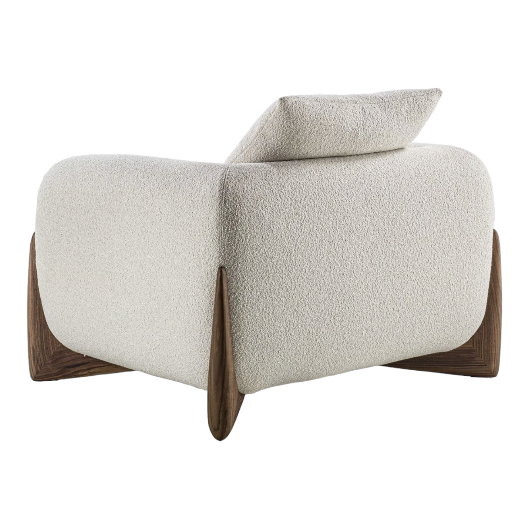 EDER 1 SEATER BOUCLE & WALNUT WOOD SOFA