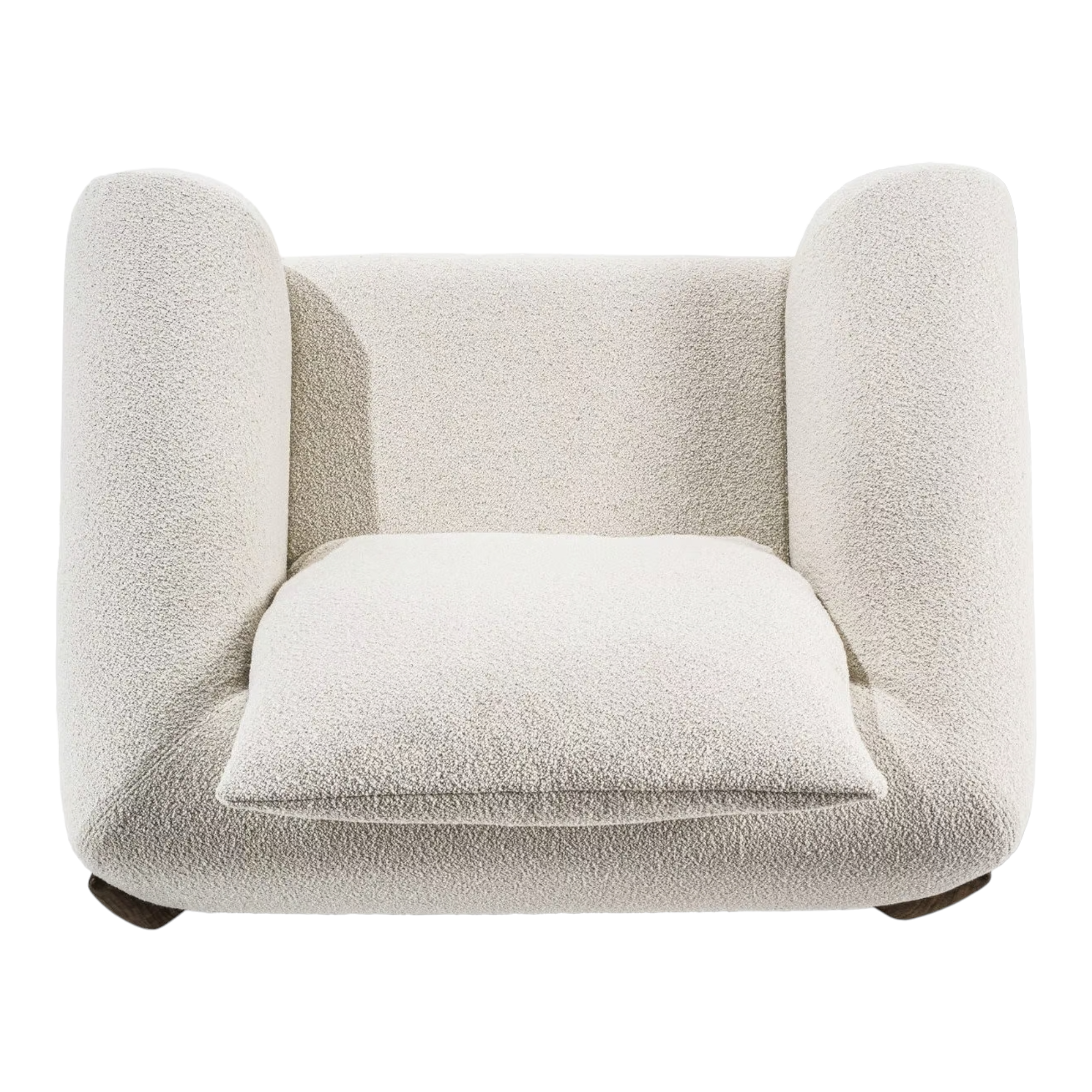 EDER 1 SEATER BOUCLE & WALNUT WOOD SOFA