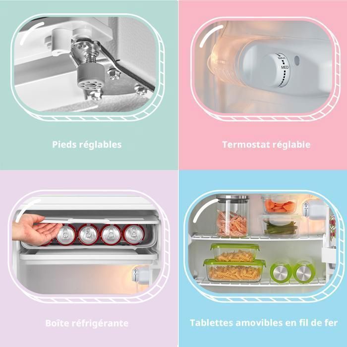Réfrigérateur Top - Comfee RCD93WH2(E)- 93L -Classe E - 45 x 47,2 x 86 cm - Blanc