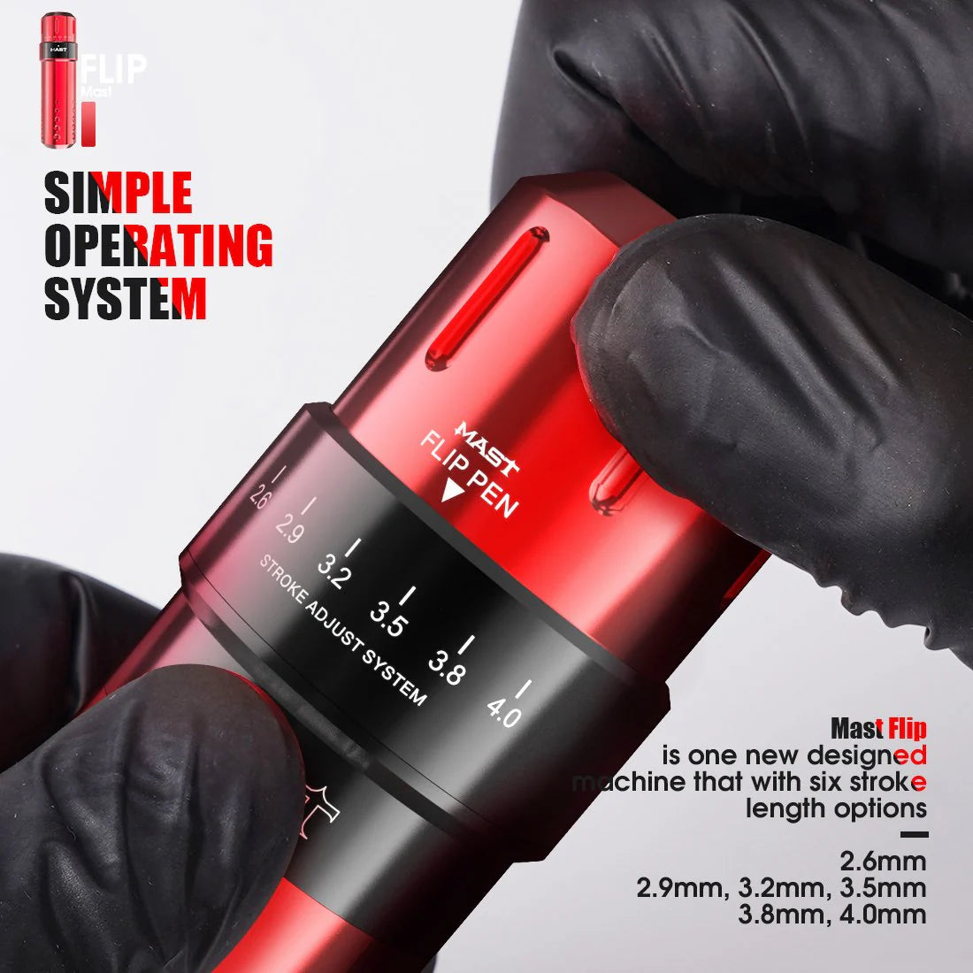 Mast Flip Kit de máquina rotativa tipo bolígrafo para tatuajes con batería inalámbrica