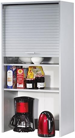 SIMMOB Meuble Haut de Cuisine Imitation Alu 3 Etagères 60 x 123,6 x 35 cm