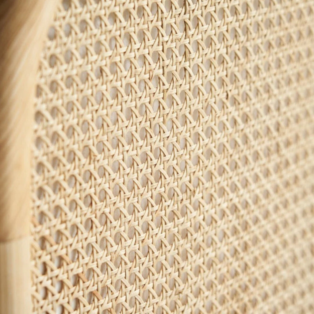 Ehan Solid Ash Wood & Rattan 1 Seater Sofa