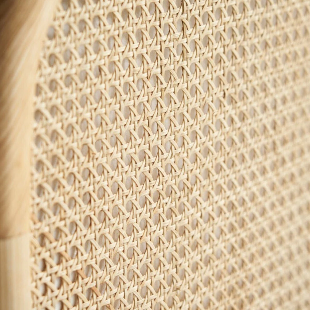 Ehan Solid Ash Wood & Rattan 1 Seater Sofa