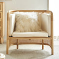 Ehan Solid Ash Wood & Rattan 1 Seater Sofa