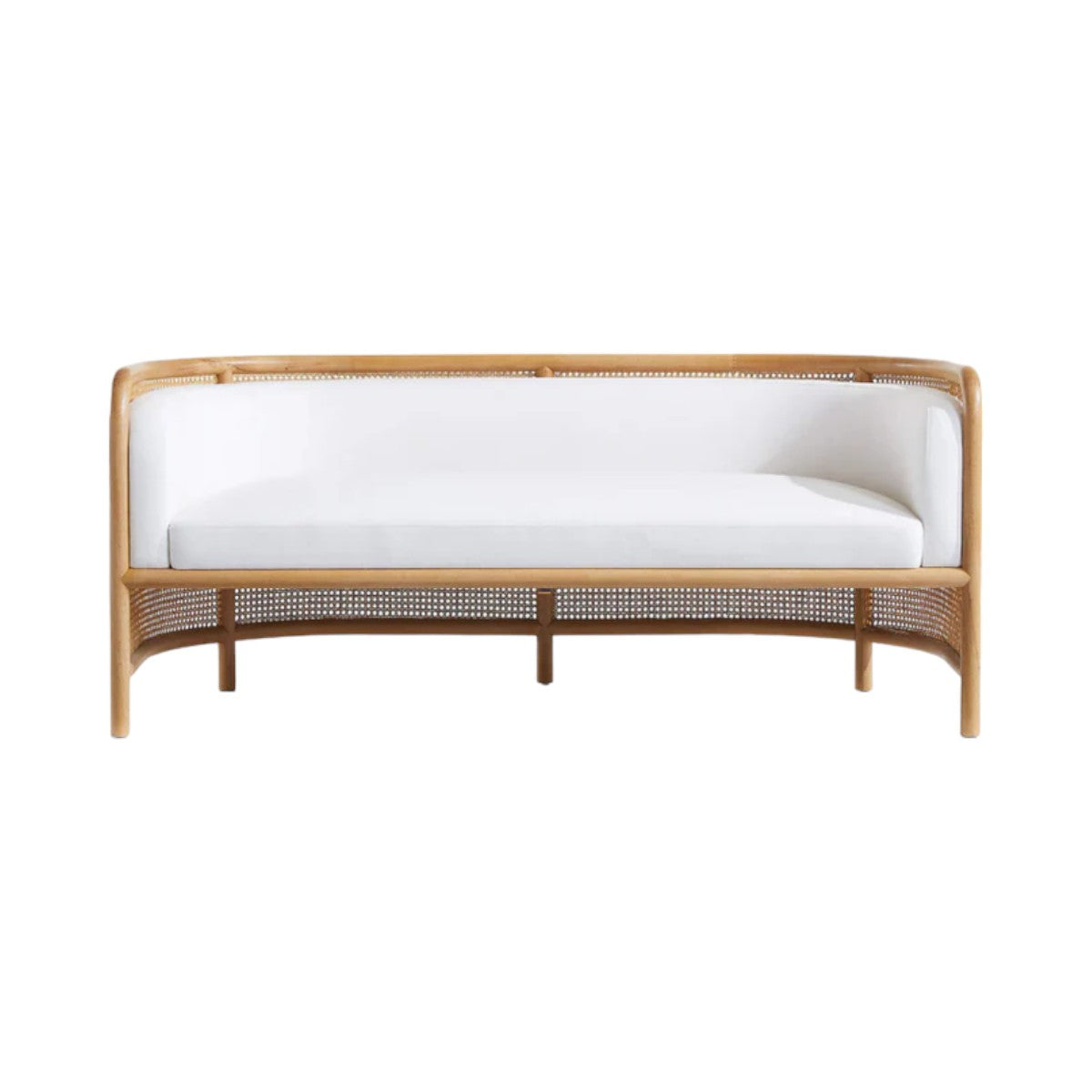 Ehan Solid Ash Wood & Rattan 3 Seater Sofa