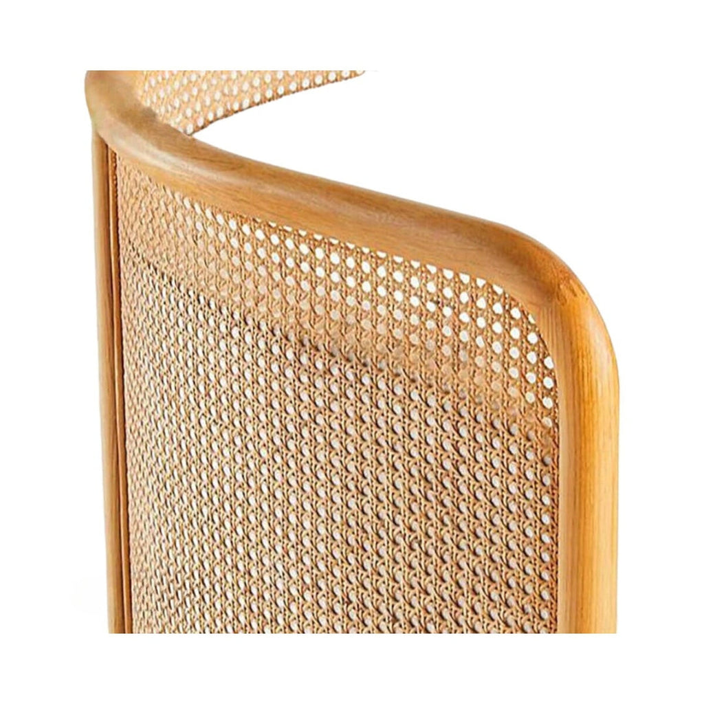 Ehan Solid Ash Wood & Rattan 3 Seater Sofa