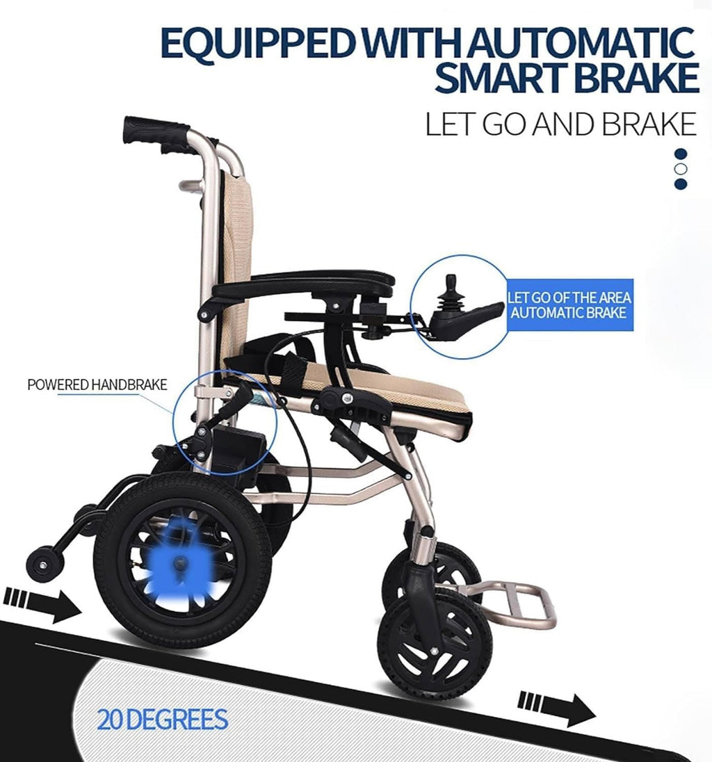 Fauteuil Roulant Electrique Pliable Ultra Leger, Fauteuil Roulant Autopropulsé À Double Fonction Compact Mobility Aid Wheelchairs pour Personnes Âgées Handicapées Mobility Vehicles