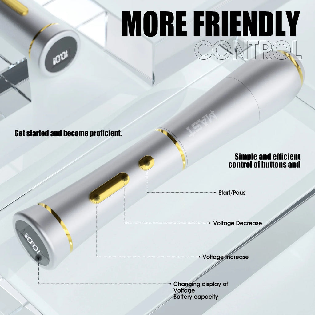 Máquina de Tatuaje Pen Inalámbrica Mast P40 con Recorrido de 2.5 mm