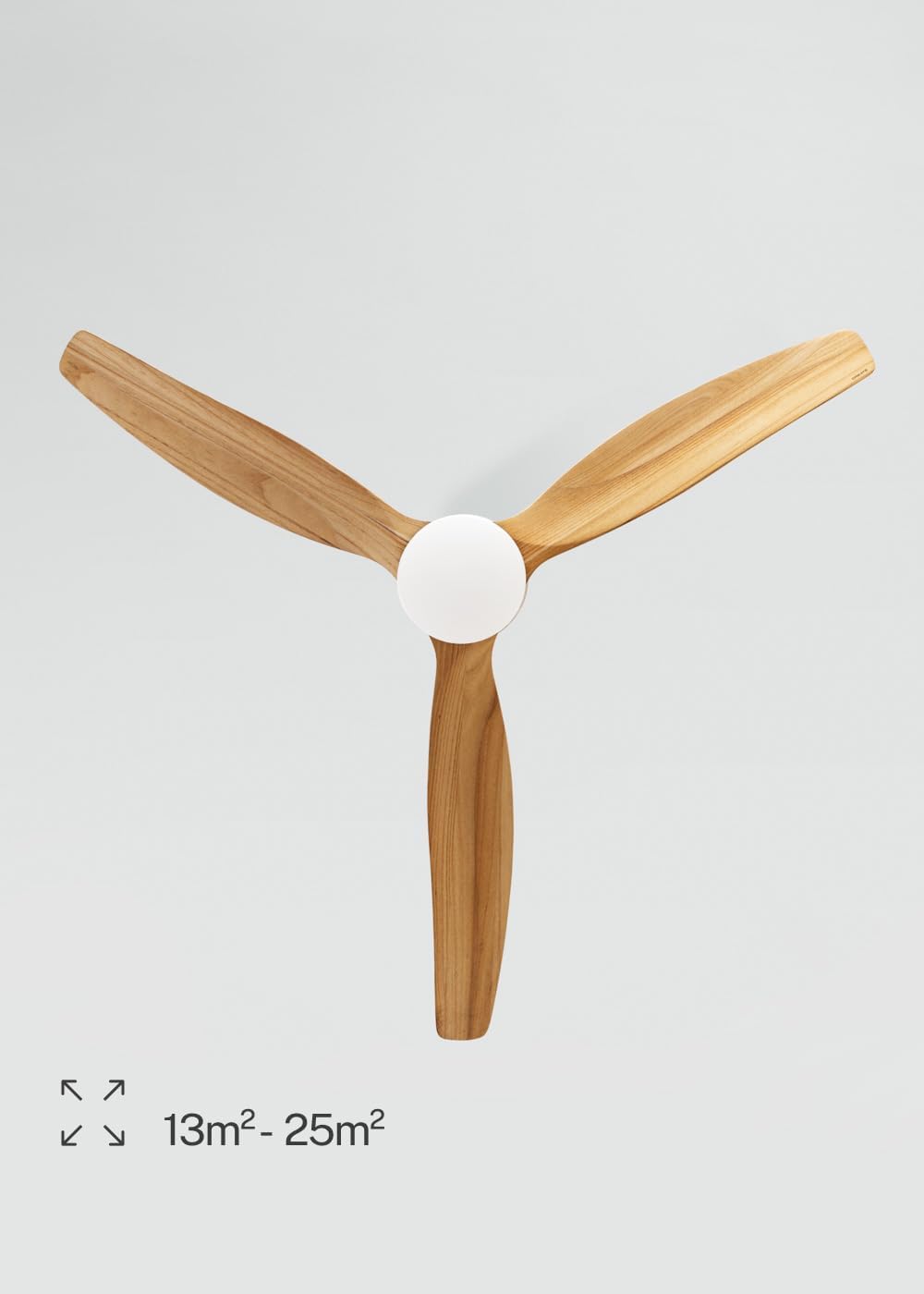 CREATE / WINDCALM CONCRETE/Ventilateur de plafond blanc bois clair avec télécommande / 40W, Carcasse en plâtre personnalisable, Ø132 cm, programmable, fonction été-hiver, lumière LED 3 températures